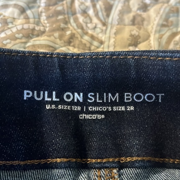 Chicos Classic Blue Pull on Slim Boot Jeans - Picture 5 of 5